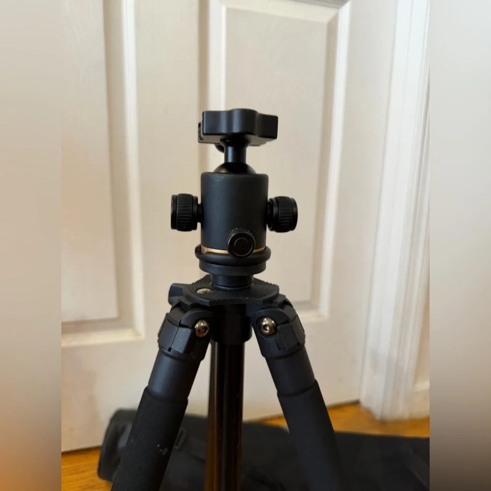 Black Camera Tripod with Ball Head - Portable Photo & Video Support